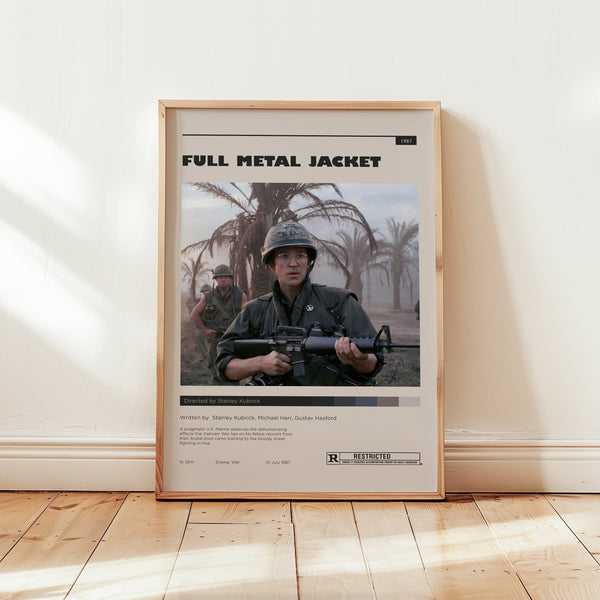 Full Metal Jacket Poster, Stanley Kubrick Wall Art, Minimalist Wall Decor, Mid Century Modern, War Drama Film Print, Gift for Movie Lovers 1734155888