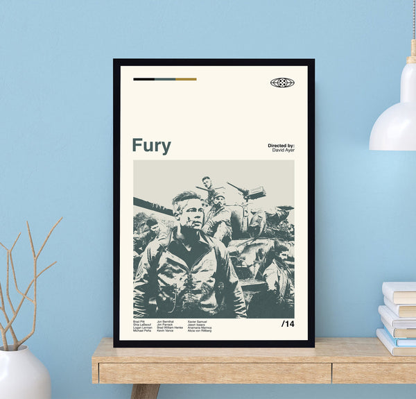Fury Movie Poster, Fury Movie, David Ayer, Retro Movie Poster, Minimalist Art, Vintage Poster, Modern Art, Wall Decor, Home Decor 1688300974
