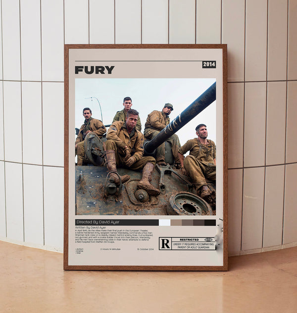Fury Poster, David Ayer, Minimalist Movie Poster