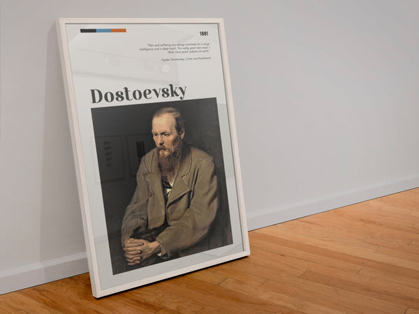 Fyodor Dostoevsky Poster Wall Art Poster  Art Gift Quote Fyodor Mikhailovich Dostoevsky Russian novelist Crime Punishment 1561161168