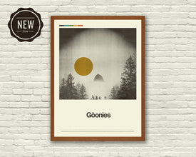 GOONIES Inspired Art Print Poster - 18 x 24 Lithograph, Mid-Century Modern, Swiss, Vintage, Kids Room, Bikes, Retro Home 1039491433