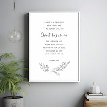 Galatians 2:20 'Christ Lives In Me' Scripture Wall Art - Profound Bible Verse Poster for Faith and Identity