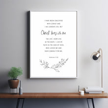 Galatians 2:20 'Christ Lives In Me' Scripture Wall Art - Profound Bible Verse Poster for Faith and Identity