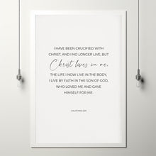 Galatians 220 I Have Been Crucified with Christ Easter Bible Verse Wall Art Poster Decor, Minimalist Spring Christian Scripture Print