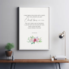 Galatians 220 I Have Been Crucified with Christ Easter Bible Verse Wall Art Poster