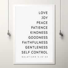 Galatians 5:22-23 'Fruit of the Spirit' Poster - Vibrant Christian Wall Decor for Spiritual Growth and Inspiration