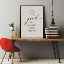 Galatians 6:9 'Let Us Not Become Weary' Bible Verse Poster - Uplifting Healing Scripture Art for Encouragement and Perseverance