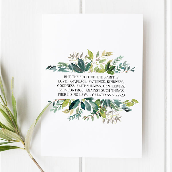 Galatians 522-23 - Fruit of the Spirit - Bible Verse Wall Art - Christian Gift - scripture art - illustrated verse - Bible verse Print 1662824280