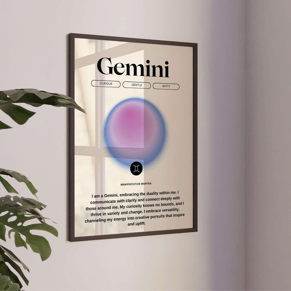 Gemini Wall Art  Manifestation Print  Astrology Wall Art  Zodiac Art Print  Positive Print   High Quality 1593713539