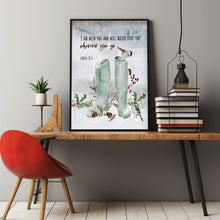 Genesis 28:15 'Wherever You Go' Winter Scripture Poster - Inspirational Bible Verse Wall Art for Guidance and Comfort