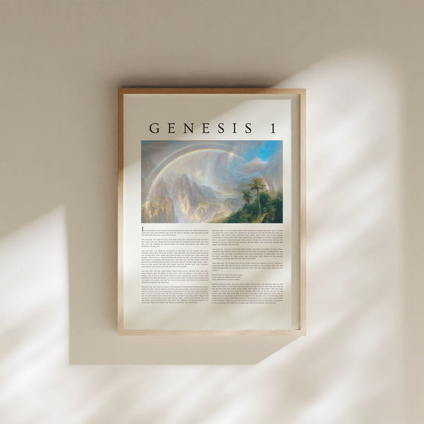 Genesis 1 Full Chapter Wall Art, Vintage Christian Wall Print, Bible Verse Wall Art, Genesis Wall Print,  Wall Art Wall Art 1665012697