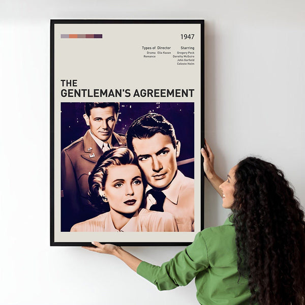 Gentleman's Agreement Movie Poster  Minimalist  Midcentury Poster  Wall Art Print  Retro Movie Poster 1735865790