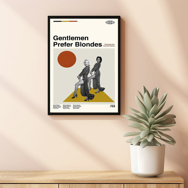 Gentlemen Prefer Blondes Poster, Howard Hawks, Minimalist Art, Retro Poster, Vintage Poster, Wall Decor, Living Room Decor (5)