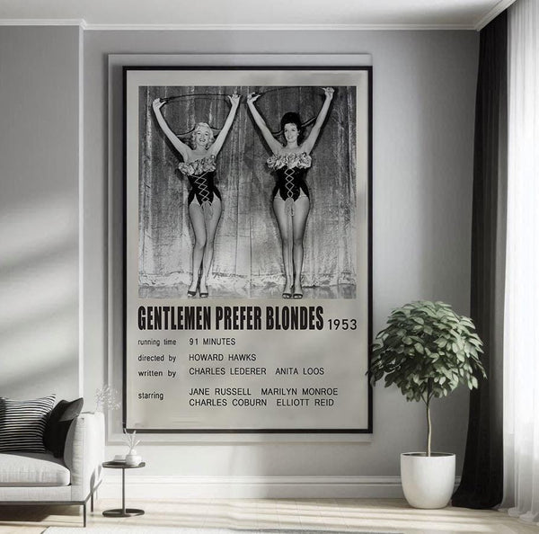 Gentlemen Prefer Blondes (1953) Movie Poster Canvas Poster Minimalist Poster Art Print Gifts for Lover Mural Painting Home Decoration 1807680883