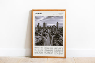 Georgia State Wall Art Poster Poster  Georgia State Black White Poster  Poster  Art Gift 1681299672