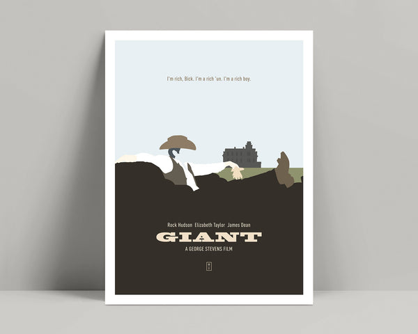 Giant Movie - Minimalist Poster, James Dean Poster, Minimalist Print, James Dean Print, Elizabeth Taylor, Rock Hudson, James Dean 621544419