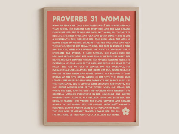 Gift for Christian Women - Proverbs 31 Bible Passage Print, Perfect for Mom, Wife, Girlfriend, Sister - Christian Wall Art (Physical Poster) 1585823517