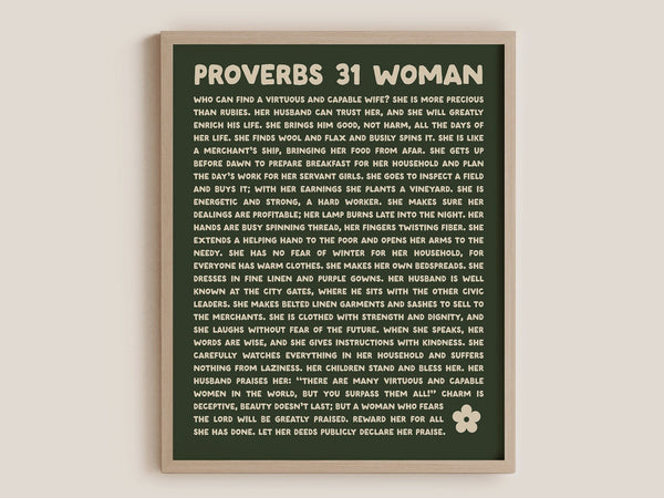 Gift for Christian Women - Proverbs 31 Bible Passage Print, Perfect for Mom, Wife, Girlfriend, Sister - Christian Wall Art (Physical Poster) 1585818513