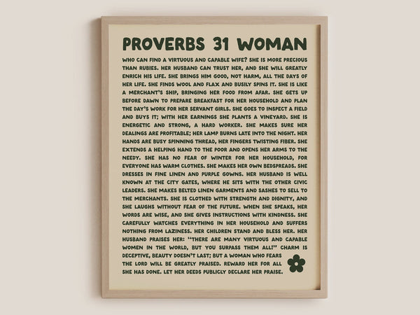 Gift for Christian Women - Proverbs 31 Bible Passage Print, Perfect for Mom, Wife, Girlfriend, Sister - Christian Wall Art (Physical Poster) 1585819873