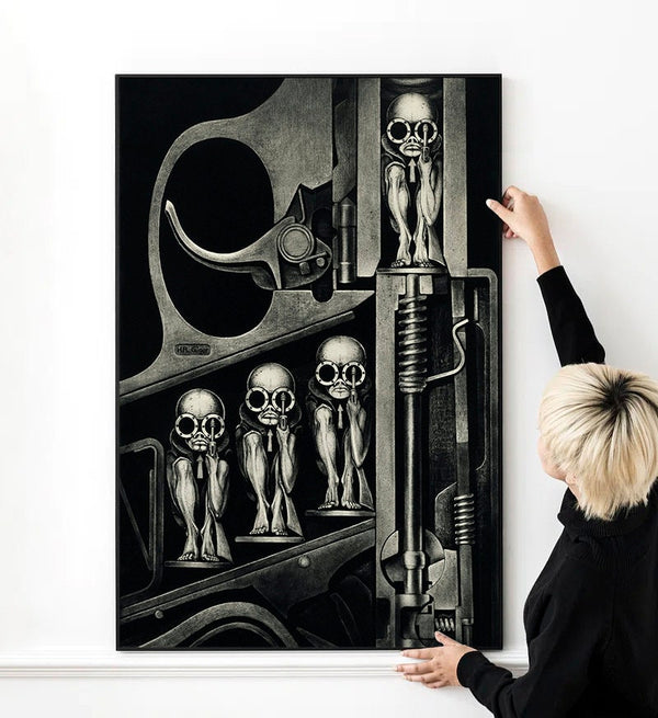 Giger Unique Artwork Alien Xenomorph Universe Birth Machine pistol poster High Quality Print Photo Wall Art Canvas Cloth Multi size for Gift 1622707484