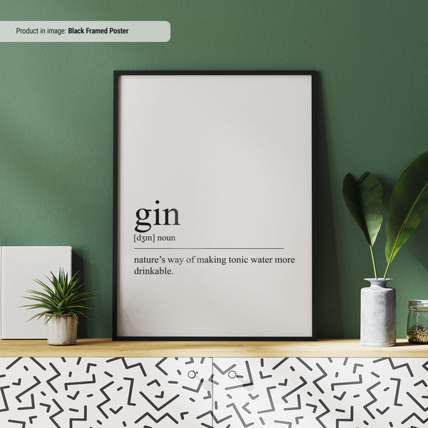 Gin Poster  Gin Definition  Alcohol Wall Art  Bar Cart Wall Art  Funny Gin Lovers Gifts  Gin Print 1677710358