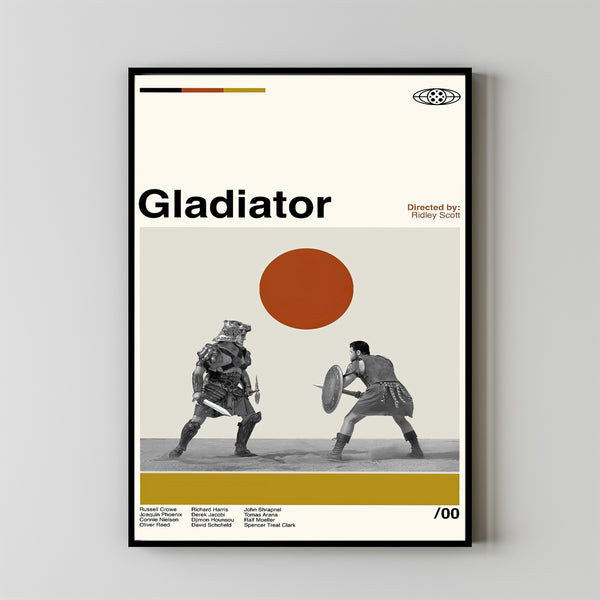 Gladiator Poster - Ridley Scott - Movie Poster - Retro Modern Art - Minimalist Art - Midcentury Art - Vintage Poster - Wall Decor - Wall Art