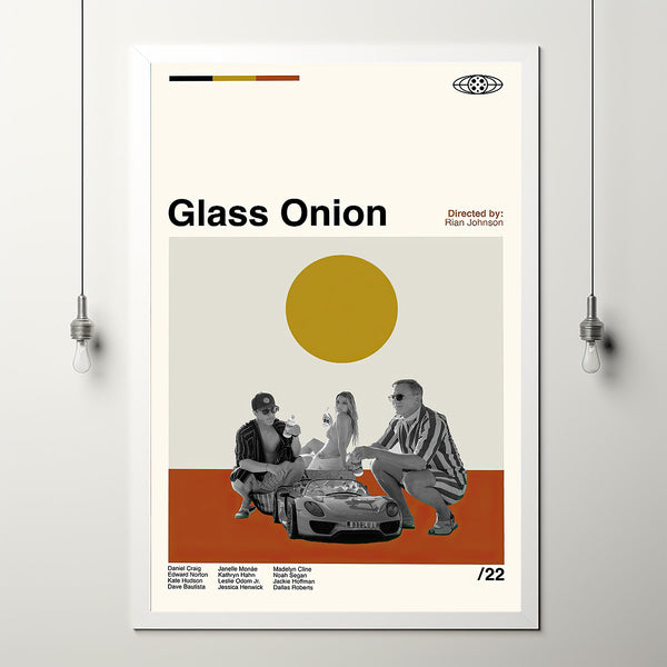 Glass Onion Poster, Glass Onion Movie, Rian Johnson, Minimalist Art, Retro Poster, Vintage Poster, Wall Decor, Living Room Decor