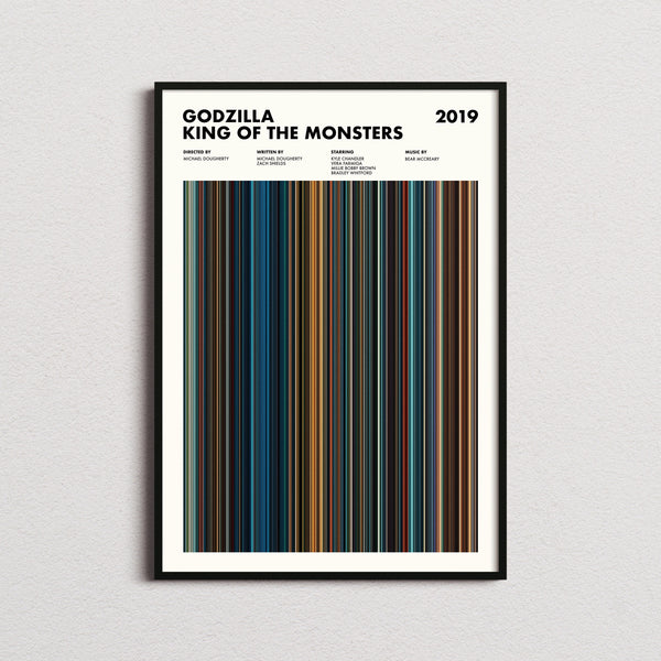 Godzilla King of the Monsters Movie Barcode Print, Godzilla King of the Monsters Print, Godzilla King of the Monsters Poster 1627658366