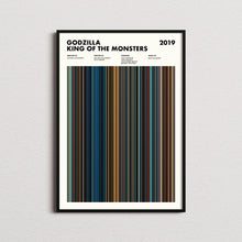 Godzilla King of the Monsters Movie Barcode Print, Godzilla King of the Monsters Print, Godzilla King of the Monsters Poster 1627658366