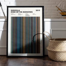Godzilla King of the Monsters Movie Barcode Print, Godzilla King of the Monsters Print, Godzilla King of the Monsters Poster 1627658366