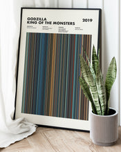 Godzilla King of the Monsters Movie Barcode Print, Godzilla King of the Monsters Print, Godzilla King of the Monsters Poster 1627658366