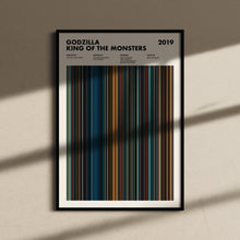 Godzilla King of the Monsters Movie Barcode Print, Godzilla King of the Monsters Print, Godzilla King of the Monsters Poster 1627658366