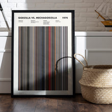 Godzilla vs Mechagodzilla Movie Barcode Print, Godzilla vs Mechagodzilla Print, Godzilla vs Mechagodzilla Poster 1627658912