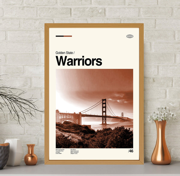Golden State Warriors Poster, Warriors Print, Sport Poster, Minimalist Poster, Midcentury Art Print, Wall Decor, High Quality, Home Decor