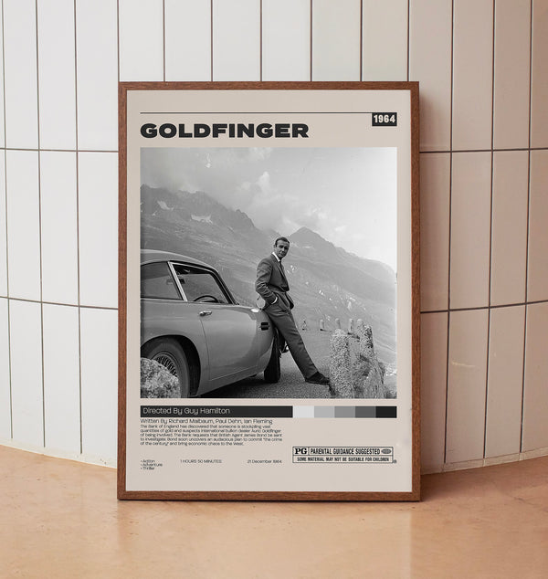 Goldfinger Poster, Guy Hamilton, Minimalist Movie Poster, Vintage Retro Art