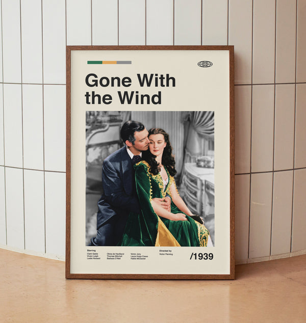 Gone With the Wind Wall Art Print - Holywood Movie Poster - Retro Minimalist Midcentury Art 1454162631