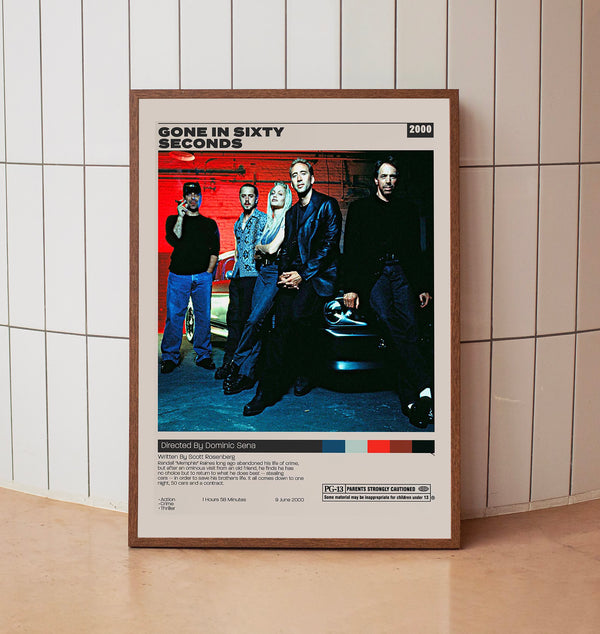 Gone in Sixty Seconds, Dominic Sena, Minimalist Movie Poster
