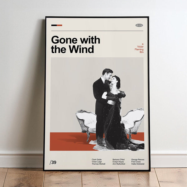 Gone with the Wind Movie Poster  Minimalist  Midcentury Poster  Wall Art Print  Retro Movie Poster 1730468733