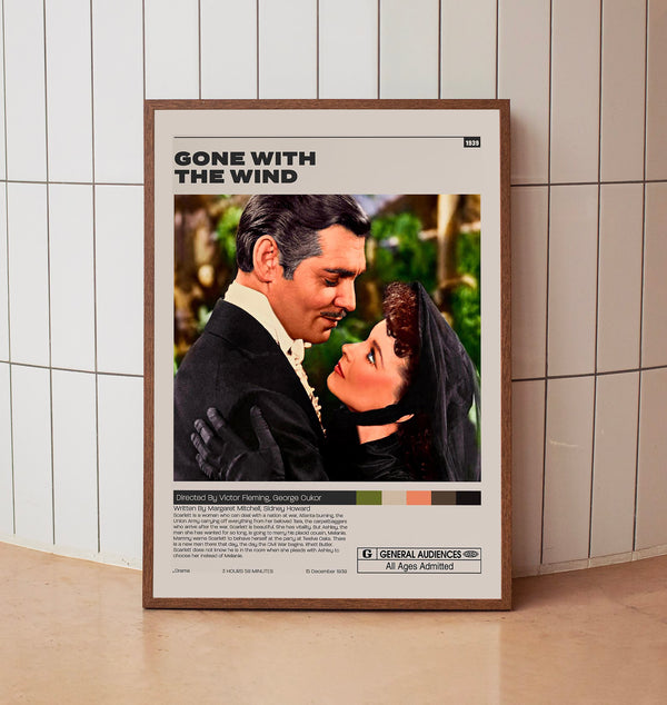 Gone with the Wind Poster,Victor Fleming,George Cukor,Sam Wood, Minimalist Movie Poster