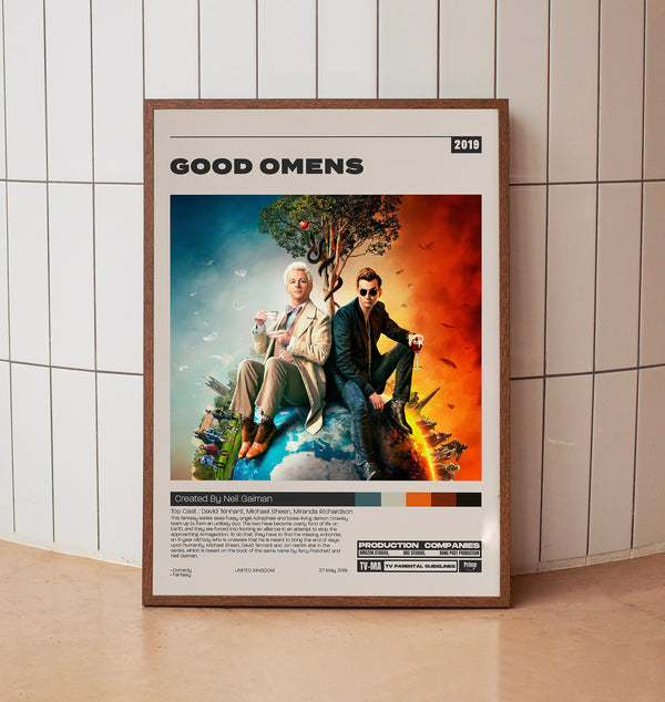 Good Omens, Neil Gaiman, Minimalist Tv Series, Vintage Retro Art