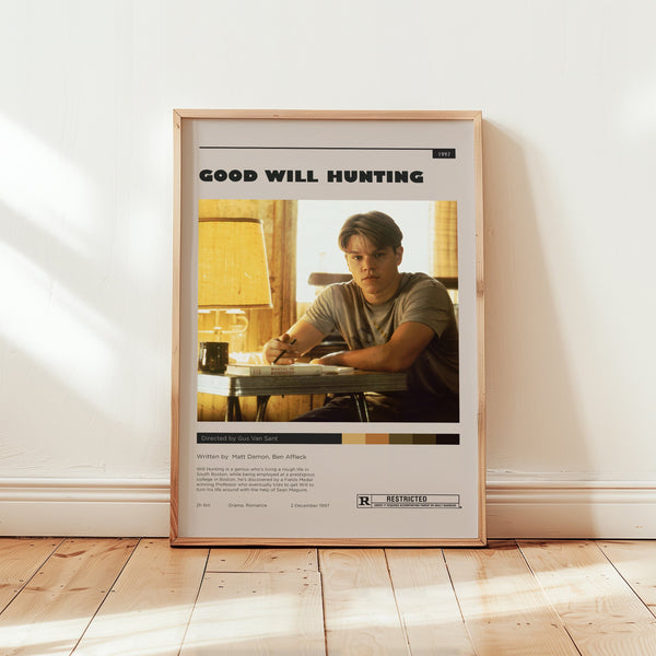 Good Will Hunting Poster, Matt Damon Wall Art, Minimalist Wall Decor, Drama Romance Film Print, Gift for Movie Buffs 1749592809