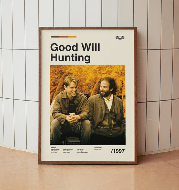 Good Will Hunting Wall Art Print - Robin Williams Matt Damon Movie Poster - American Cinema - Midcentury Art 1419614804