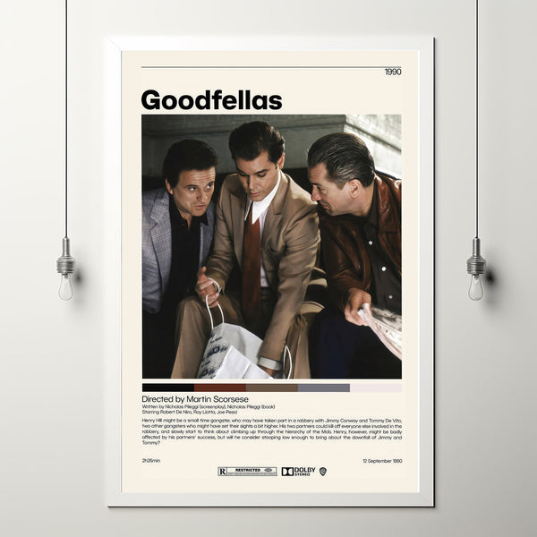 Goodfellas by Martin Scorsese Minimalist Movie Poster | Vintage Retro Art Print | Customizable Wall Art for Home Decor