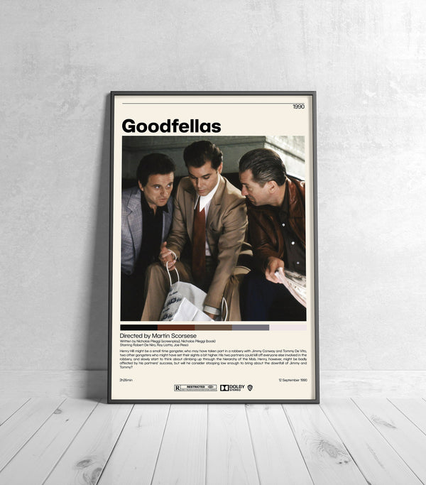 Goodfellas  Martin Scorsese, Minimalist Movie Poster, Vintage Retro Art Print, Custom Poster, Wall Art Print, Home Decor 1006048303