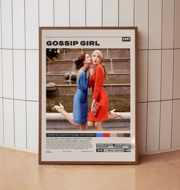Gossip Girl Poster, Stephanie Savage, Minimalist Tv Series, Vintage Retro Art Print, Tv Show Poster