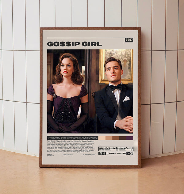 Gossip Girl Poster, Stephanie Savage, Minimalist Tv Series, Vintage Retro Art Print, Tv Show Poster 1