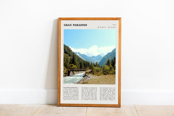 Gran Paradiso National Park Wall Art Poster Poster Italy Gran Paradiso National Park Black White Poster  Gift 1699749149