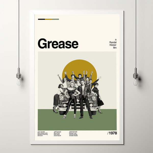 Grease Comedy Poster, Grease Music Poster, Vintage Modern, Vintage Poster, Minimalist Art, High Quality, Aesthetic Poster