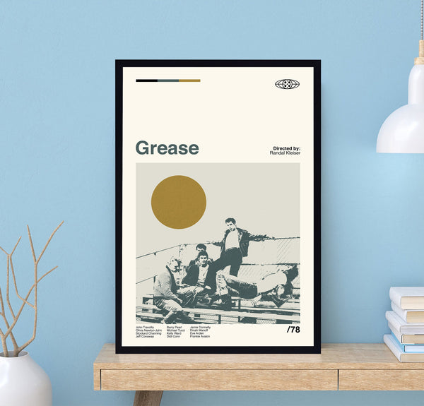 Grease Movie Poster, Randal Kleiser, Retro Movie Poster, Abstract Poster, Retro Poster, Minimalist Art, Dad Gifts, Home Decor 1702526091