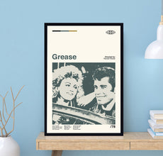 Grease Movie Poster, Randal Kleiser, Wall Art Print, Minimalist Movie, Modern Vintage, Minimalist Poster, Vintage Poster, Birthday Gifts 1688338670